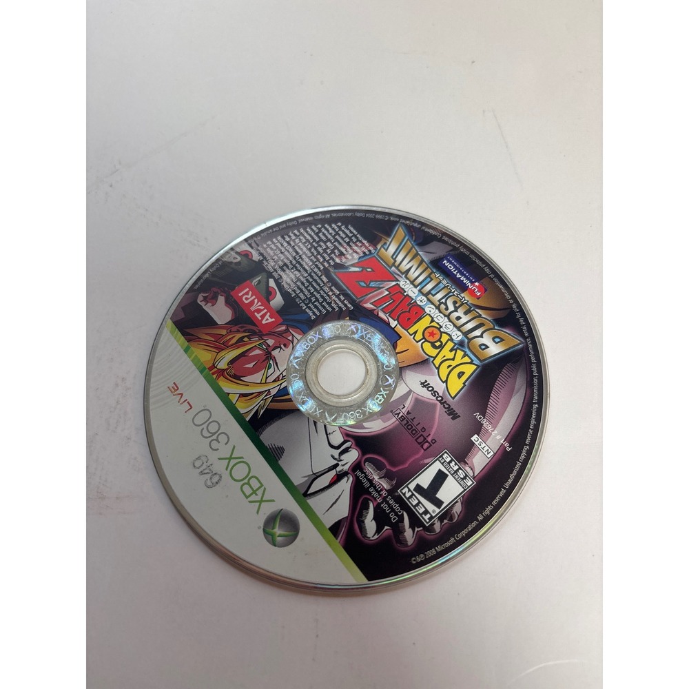 Dragon Ball Z Burst Limit Xbox 360 Atari 2008 Fighting Game Disc Only NTSC Rare